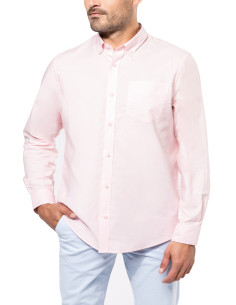 Camicia oxford manica lunga ARGENTO