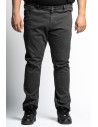 Pantalone 5 tasche stretch tinto capo effetto used con inserto fantasia P26061