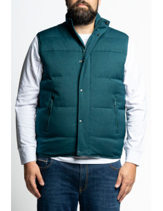 Gilet imbottito con doppia chiusura full zip e patta antivento P24007