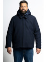 Peacoat moderno in tessuto stretch a costine con cappuccio staccabile P26006