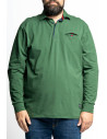 Polo manica lunga in cotone stretch con taschino a contrasto P26073