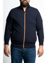 Felpa full zip in costina con collo alto M26W108