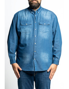 Camicia in denim di cotone a manica lunga RIMINI