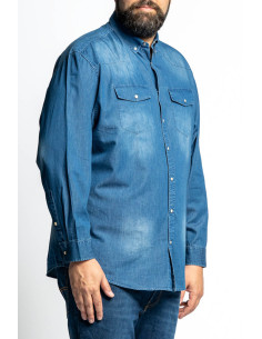 Camicia in denim di cotone a manica lunga RIMINI 2