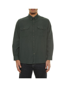 Camicia flanella in cotone con tasche e inserti contrasto M26W124
