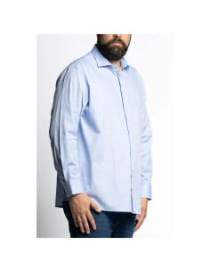 Camicia in puro cotone doppio ritorto con collo italiano e fit classico P26024 2