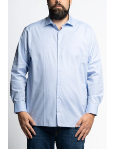 Camicia in puro cotone doppio ritorto con collo italiano e fit classico P26024